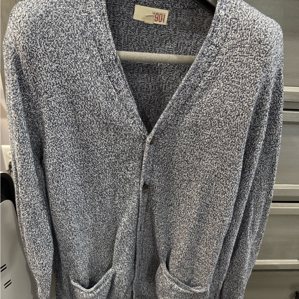Blue and White Men's marled cardigan Sweater from Nordstrom